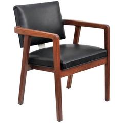 George Nelson for Herman Miller, Walnut and Leather Desk Chair, USA, 1950s 1