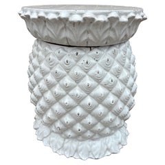 Italian Glazed Terracotta Pineapple Table Or Garden Seat