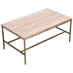 Rare Travertine Coffee Table by Paul McCobb for Calvin