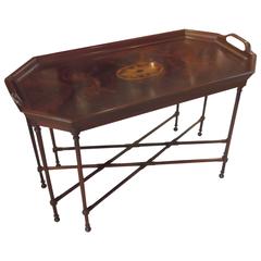 Flame Mahogany and Satinwood Inlaid Coffee Table