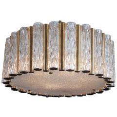 Mid-Century Ice Glass Chandelier by Kaiser Leuchten 4