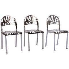 1960, Jeremy Harvey, Three Hello There Chairs, Chrome-Plated