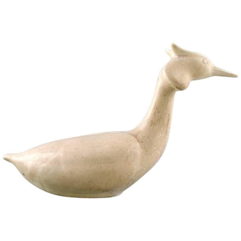 Rörstrand / Rorstand Stoneware Figure by Gunnar Nylund, Great Crested Grebe