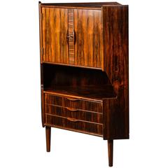 Danish Rosewood Corner Cabinet by Gunni Omann