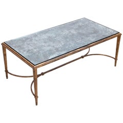 Rare Silver Plated Glass Maison Ramsay Coffee Table in Gold Leaf