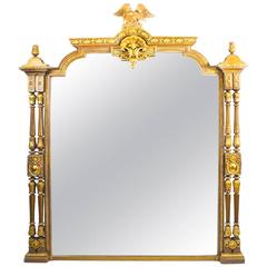Antique Victorian Giltwood Overmantel Mirror, circa 1860