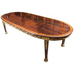 Antique Ormolu Mounted Flame Mahogany Dining Table, circa 1920