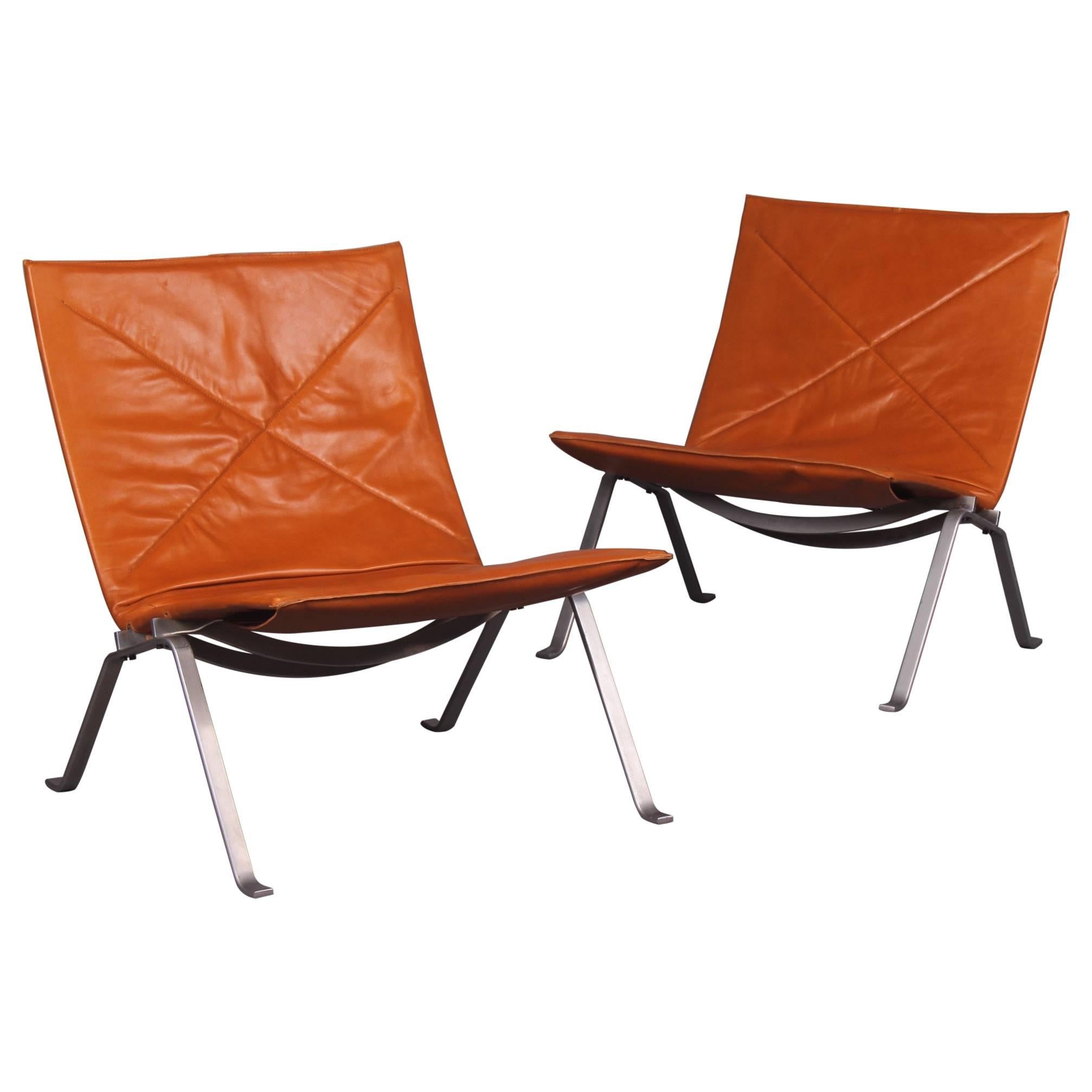 Three Poul Kjærholm PK 22 Lounge Chairs