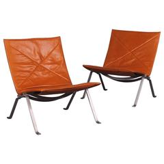 Three Poul Kjærholm PK 22 Lounge Chairs