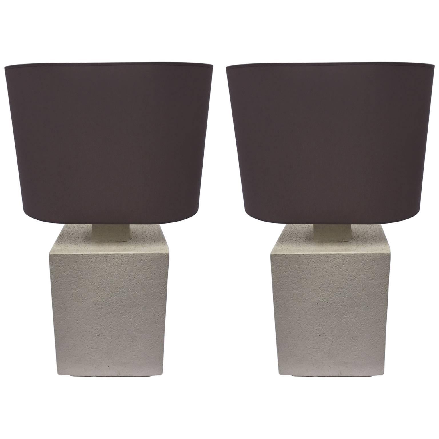 Pair of 1960s Italian Large Ceramic Table Lamps Marcello Fantoni