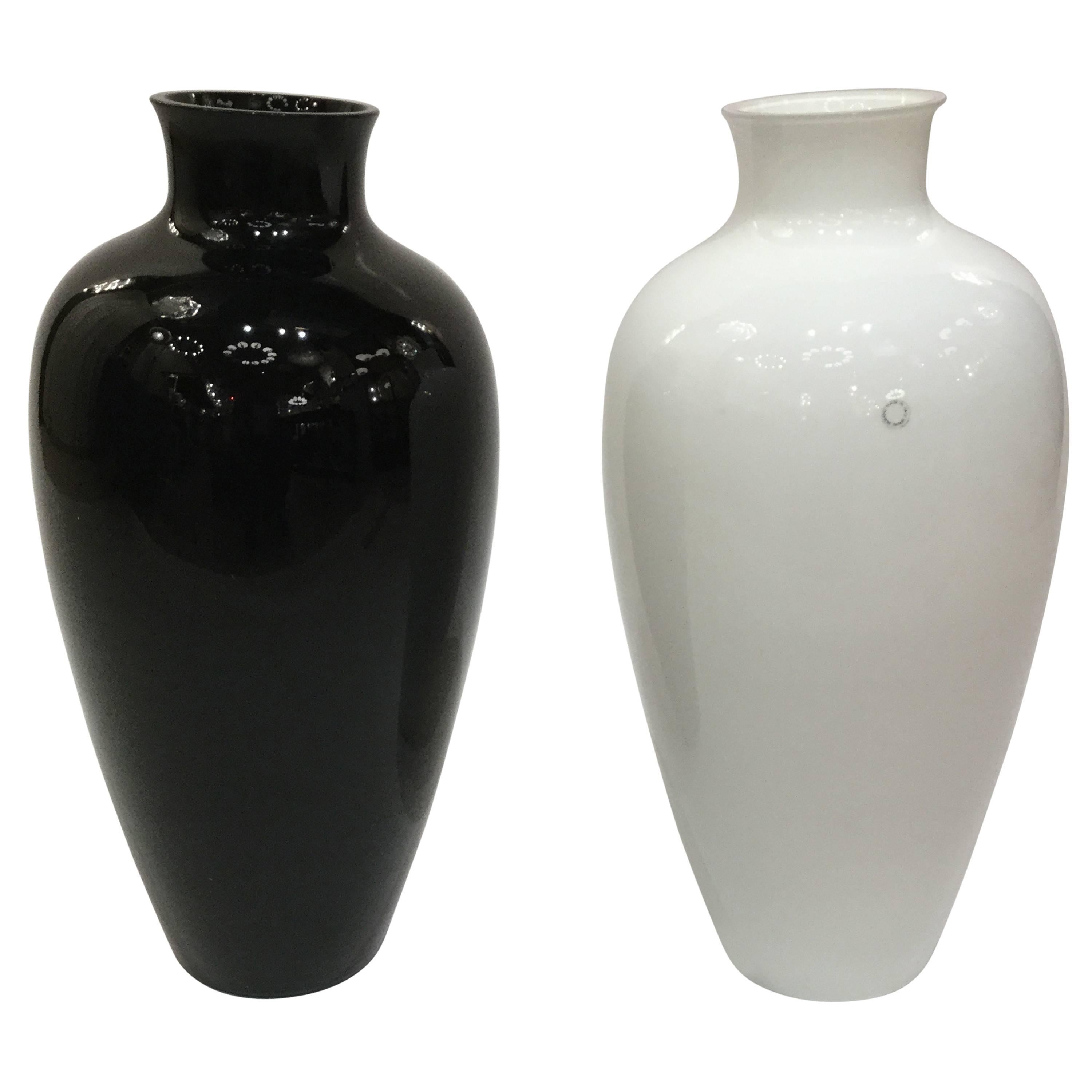 "Cinese" Pair of Large Italian Art Glass Vases by Paolo Venini