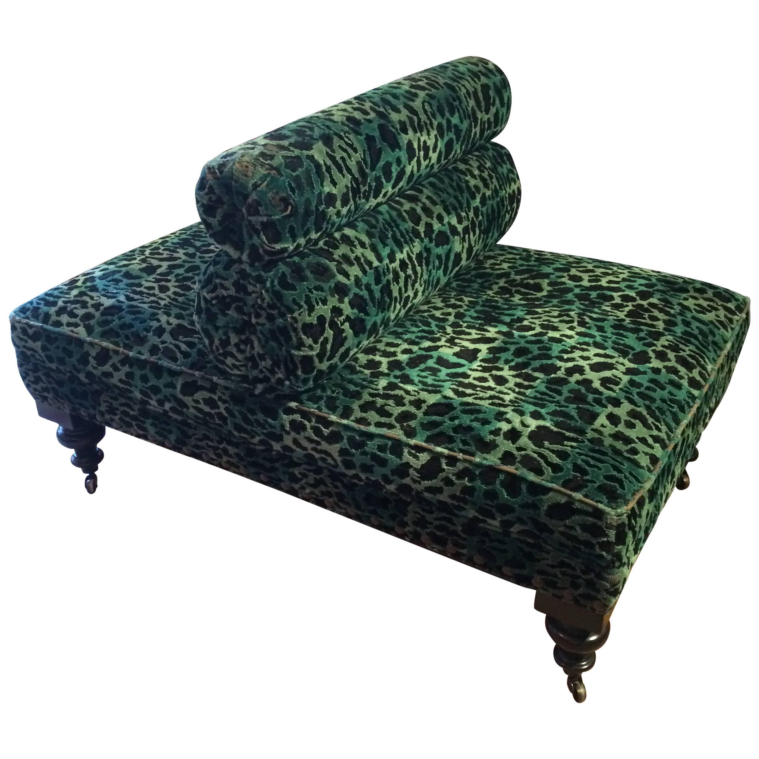 Fabulous Upholstered Animal Print Back to Back Chair