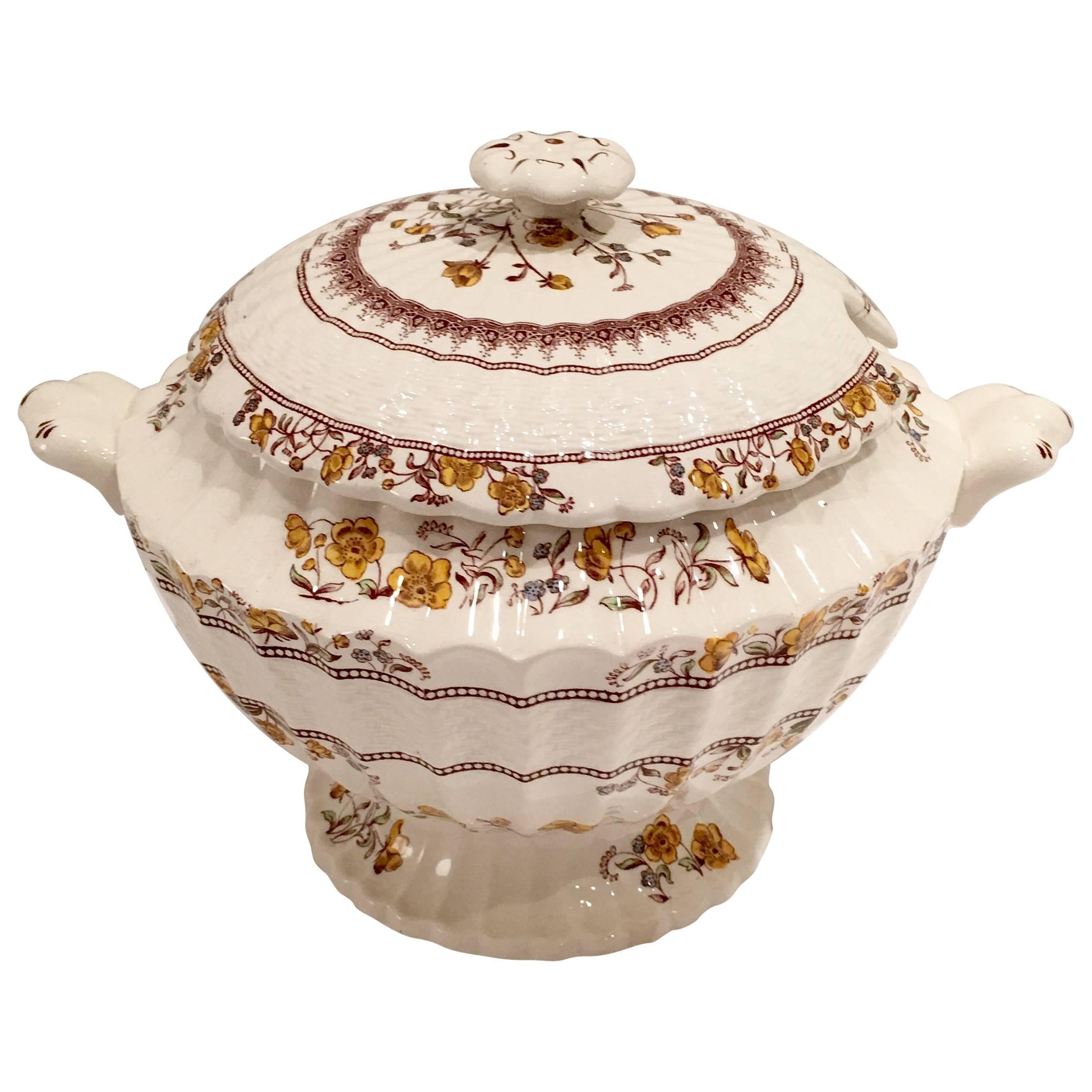 20th Century Spode England Large "Buttercup" Lidded Soup Tureen For Sale