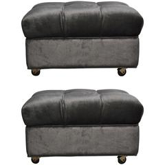 Tufted Dunbar Rolling "Party Ottomans" by Edward Wormley 3