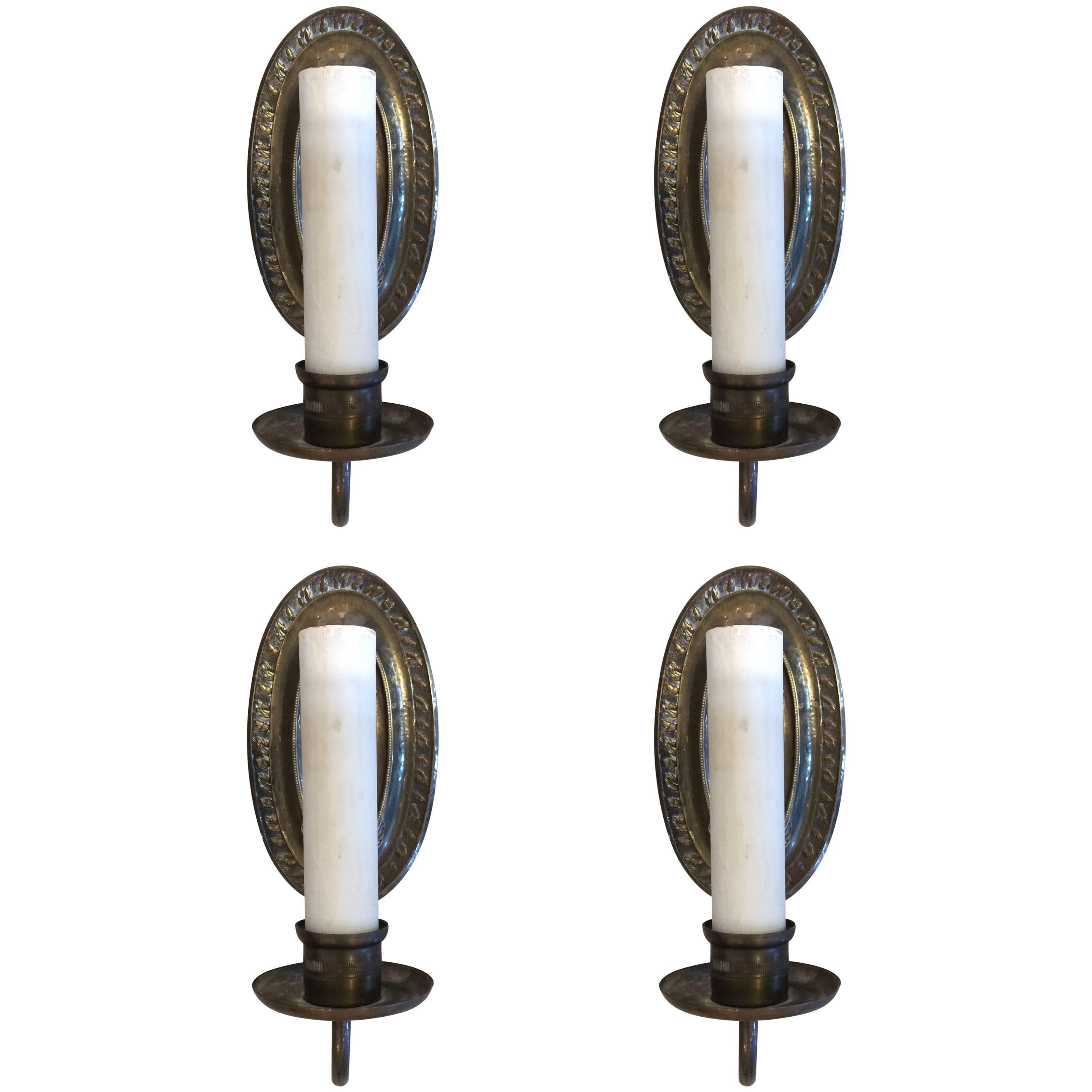 Set of 4 Rare Bronze Sconces by E. F. Caldwell