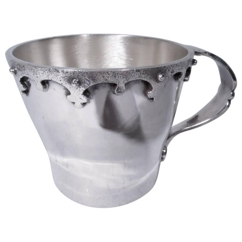 Arts & Crafts Sterling Silver Baby Cup with Strapwork by JE Caldwell