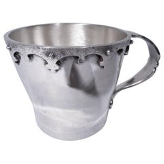 Arts & Crafts Sterling Silver Baby Cup with Strapwork by JE Caldwell