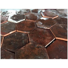 French Antique Hexagonal Terra Cotta Flooring, 18th Century, France.