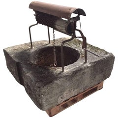 Original French Antique Wishing-Well in Limestone, 17th Century, France
