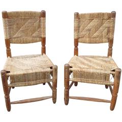 Pair of Woven Chairs, Made in Mexico