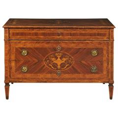 Italian Neoclassical Inlaid Walnut Commode Italian Neoclassical Inlaid Walnut Commode