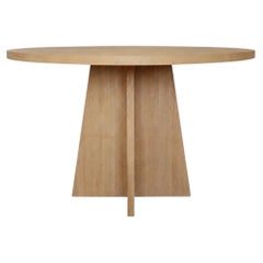 Swiss Alps Inspired Solid Ash Round Dining Table, 120cm Design