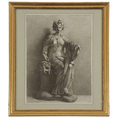 An Early 19th-century Charcoal on Paper Drawing of the Muse Thalia 5