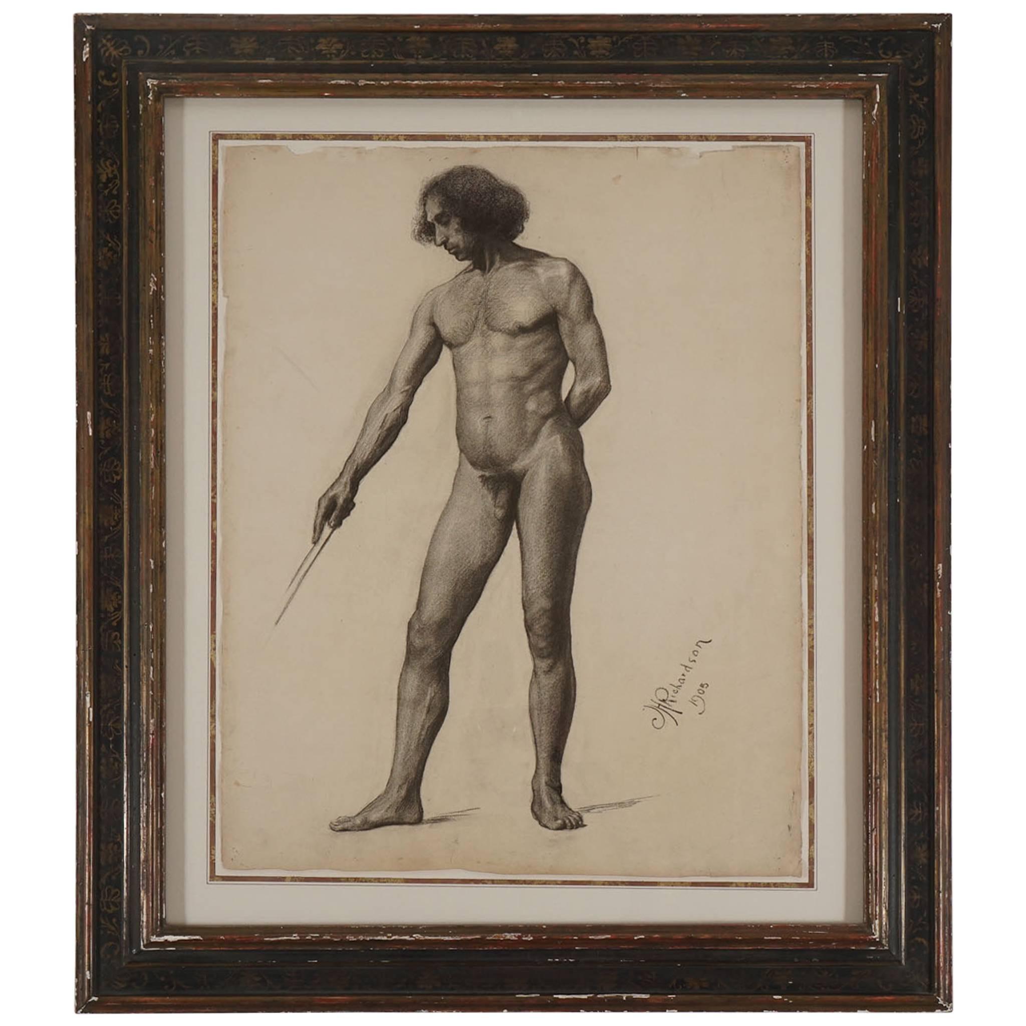 Male Nude Drawing, 1905