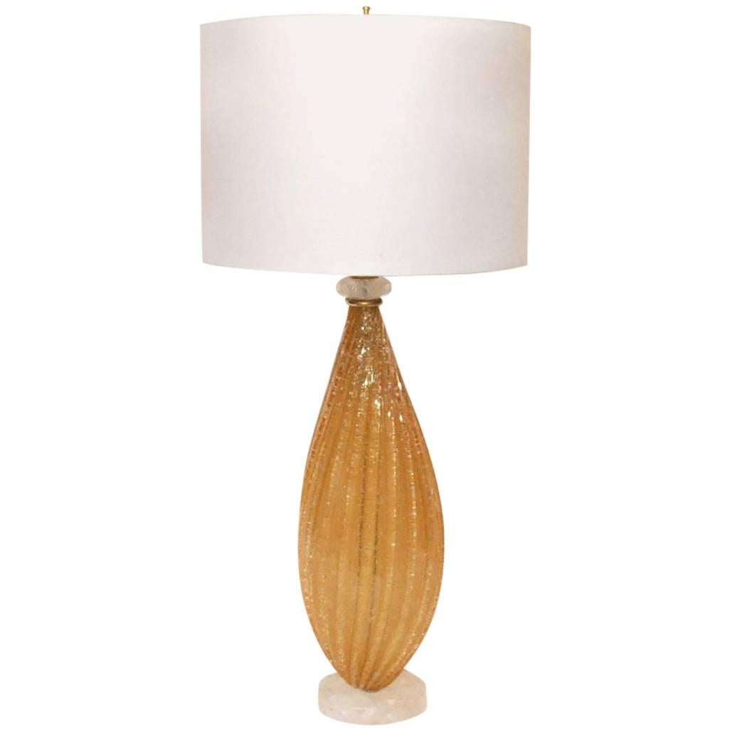 Murano and Rock Crystal Table Lamp For Sale