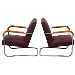 Pair of Lounge Chairs by Anton Lorenz for Thonet, 1930s