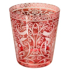 Ice Bucket, Red Crystal, Baroque Style, Czech Republic, Contemporary, Red