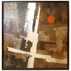 1960s Large Abstract Oil on Canvas by Stephen Kaye