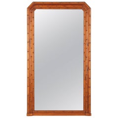 Napoleon III French Colonial Style Bamboo Mirror, Late 1800s