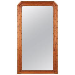 Napoleon III French Colonial Style Bamboo Mirror, Late 1800s 3