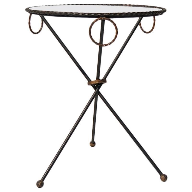 Hollywood Regency Tripod Side Table on rounded feet, circa 1950s