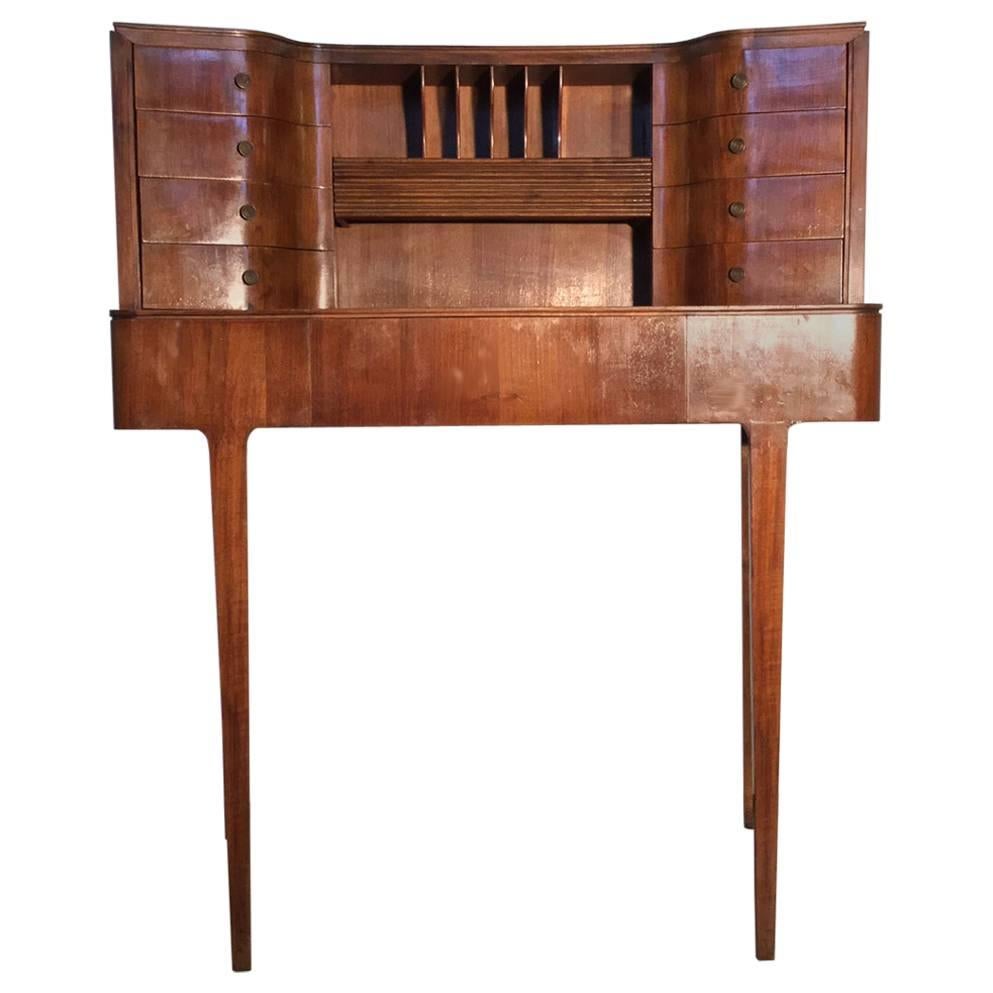 Beautiful Curved Desk Attributed to Guglielmo Ulrich, 1940 For Sale