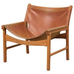 Illum Wikkelsø Oak and Leather Lounge Chair