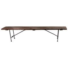 Antique Early Folding Industrial Bench