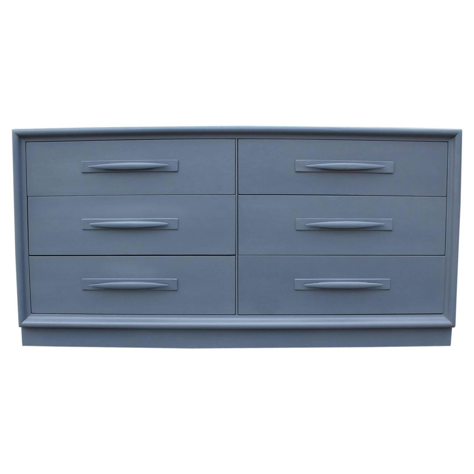 Sleek French Blue Grey Stained Dresser