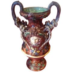 Antique Victor Barbizet Palissy Ware -Vase, circa 1880