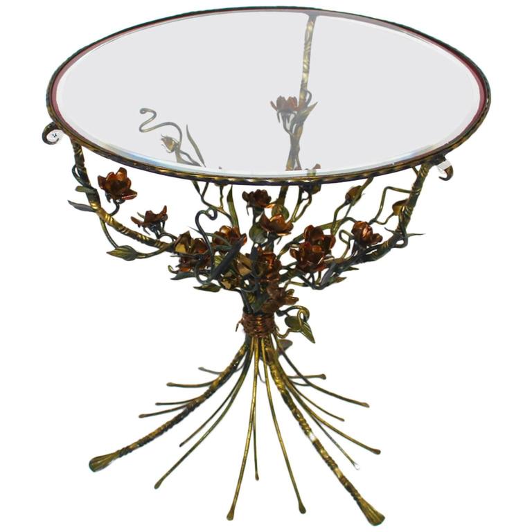 Mid Century Modern Vintage Metal Flower Bouquet Coffee Table 1950s Mid Century Modern Vintage Metal Flower Bouquet Coffee Table 1950s For
