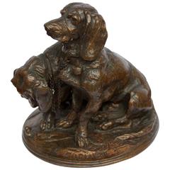 French Bronze Sculpture, E.Fremiet "Deux Chiens Bassets, Ravageot et Ravageole" 5
