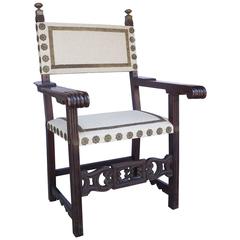 18th Century Italian Carved Walnut Armchair 10