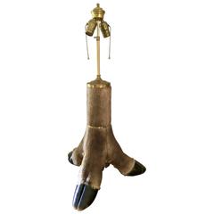 Vintage Caribou Hoof Table Lamp