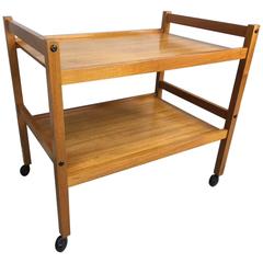 Danish Teak Two-Tier Bar Cart