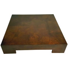 Milo Baughman Bookmatched Walnut Asian Style Low Cocktail Table