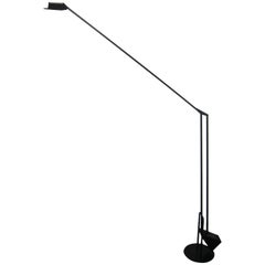 '80s Designer Minimalist Italian Black Floor Lamp by Fridolin Naef 