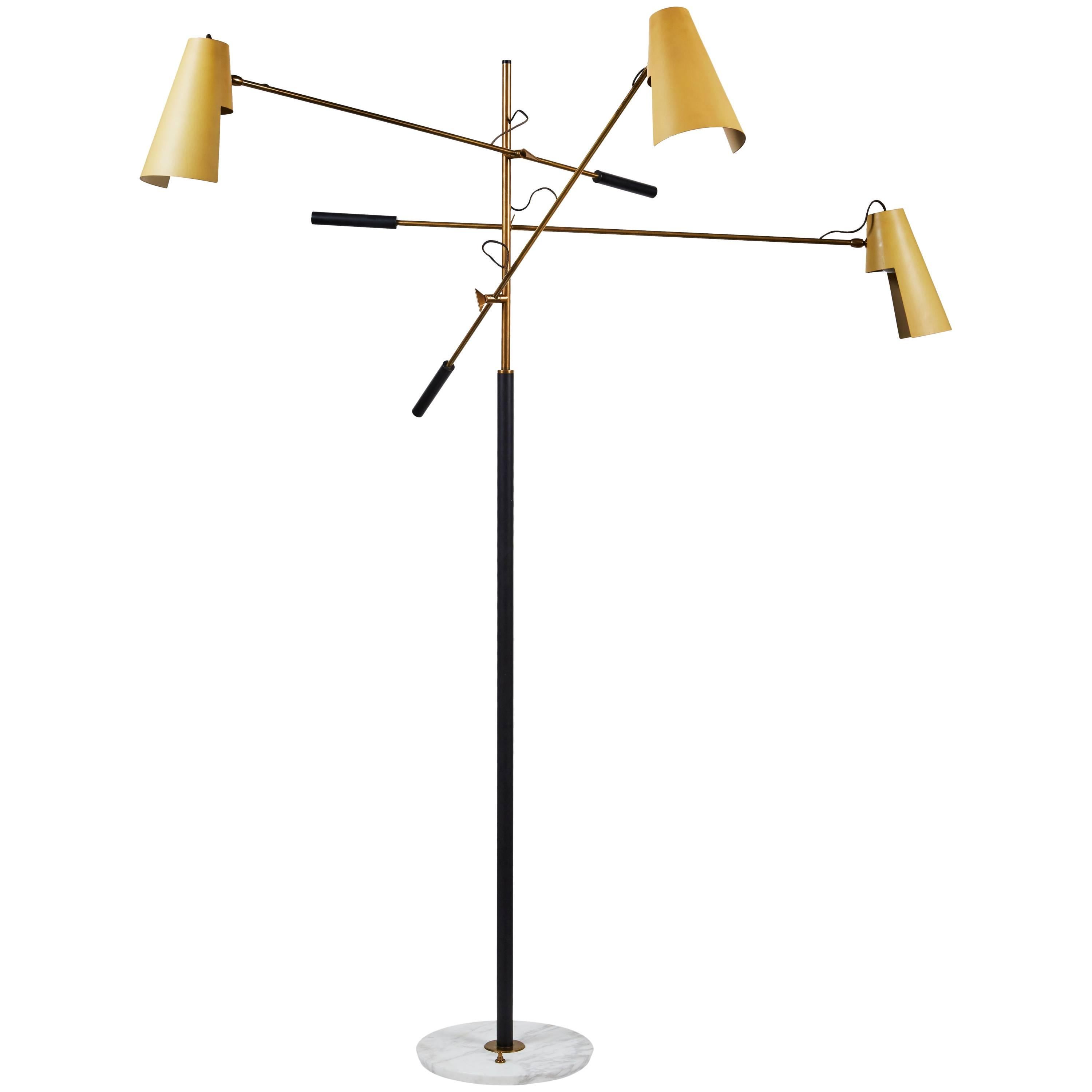 Rare Three-Arm Floor Lamp by Stilnovo