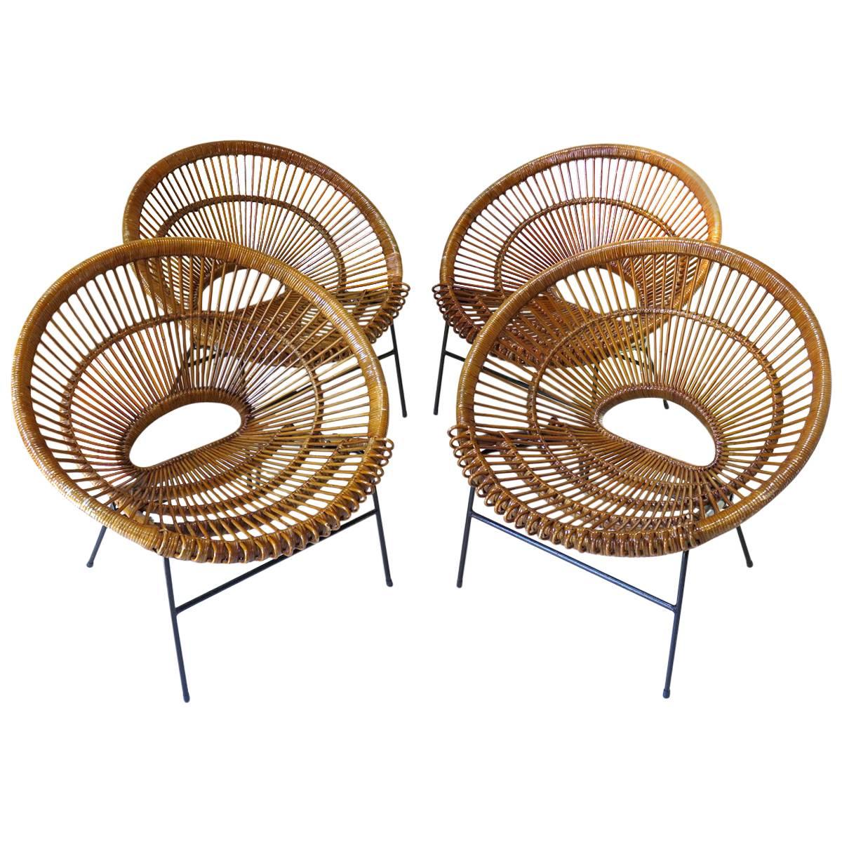 Four Lounge Chairs Attributed to Janine Abraham & Dirk Jan Rol, France, 1960s