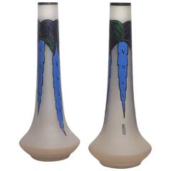 Pair of French Art Deco Vases by Leune 12